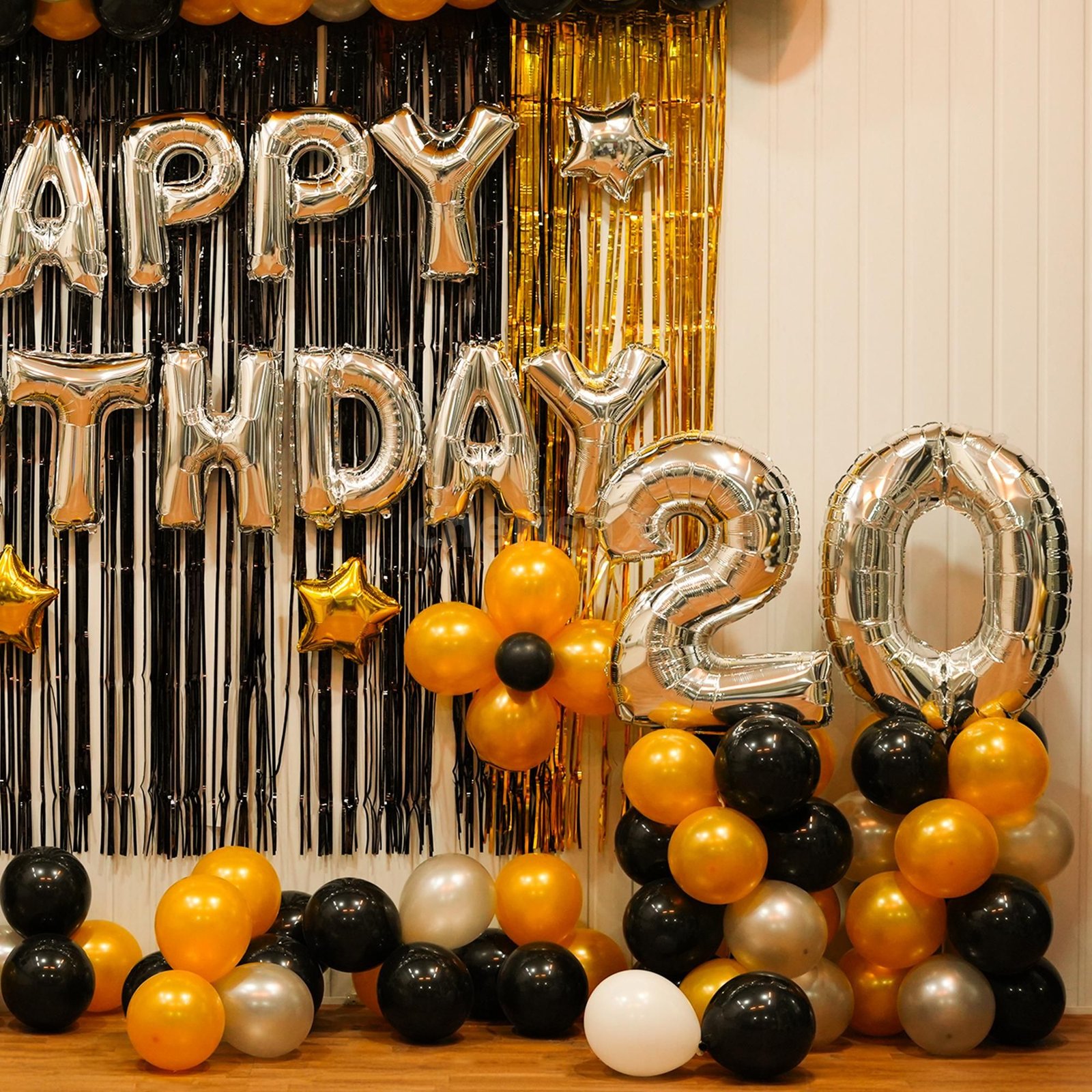 Glitzy Silver and Black Birthday Decor - Image 2