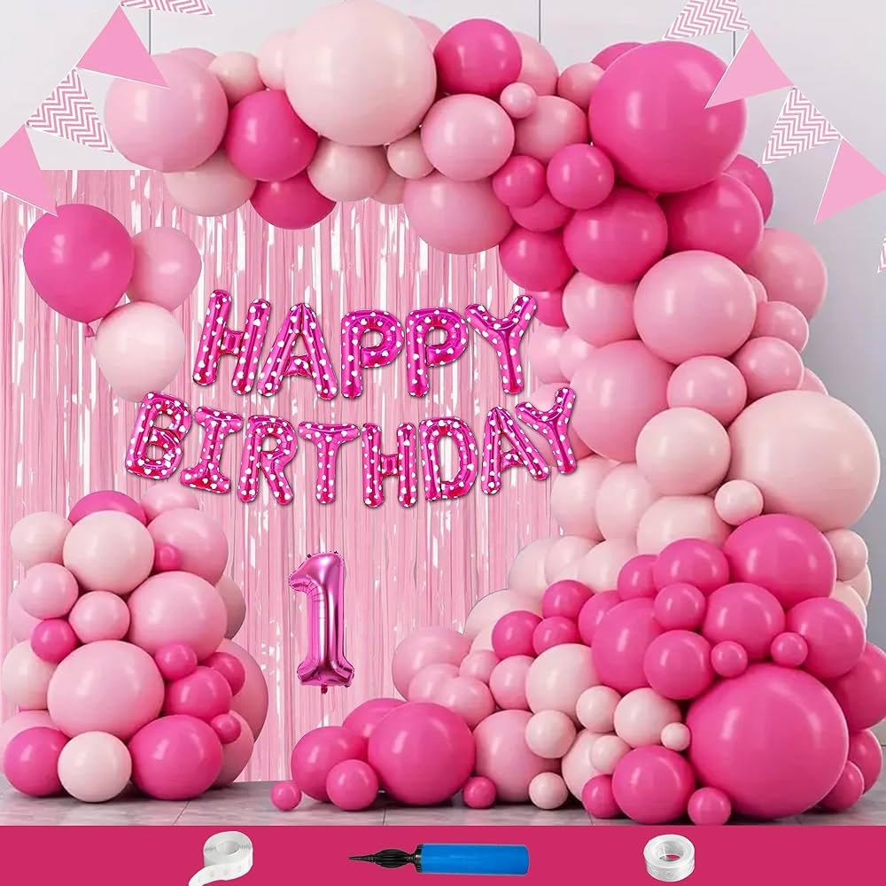 1st Birthday Girl Decoration Set - 65-Piece - Image 2