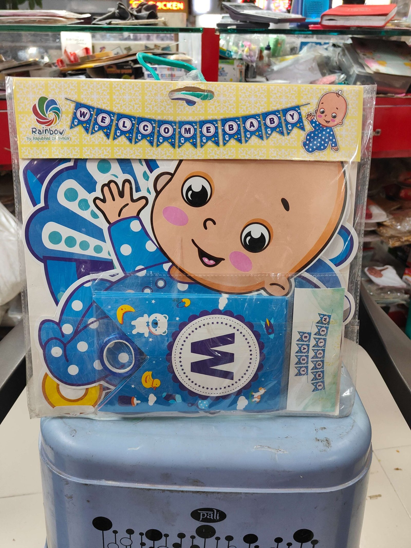 baby shower banner in blue color