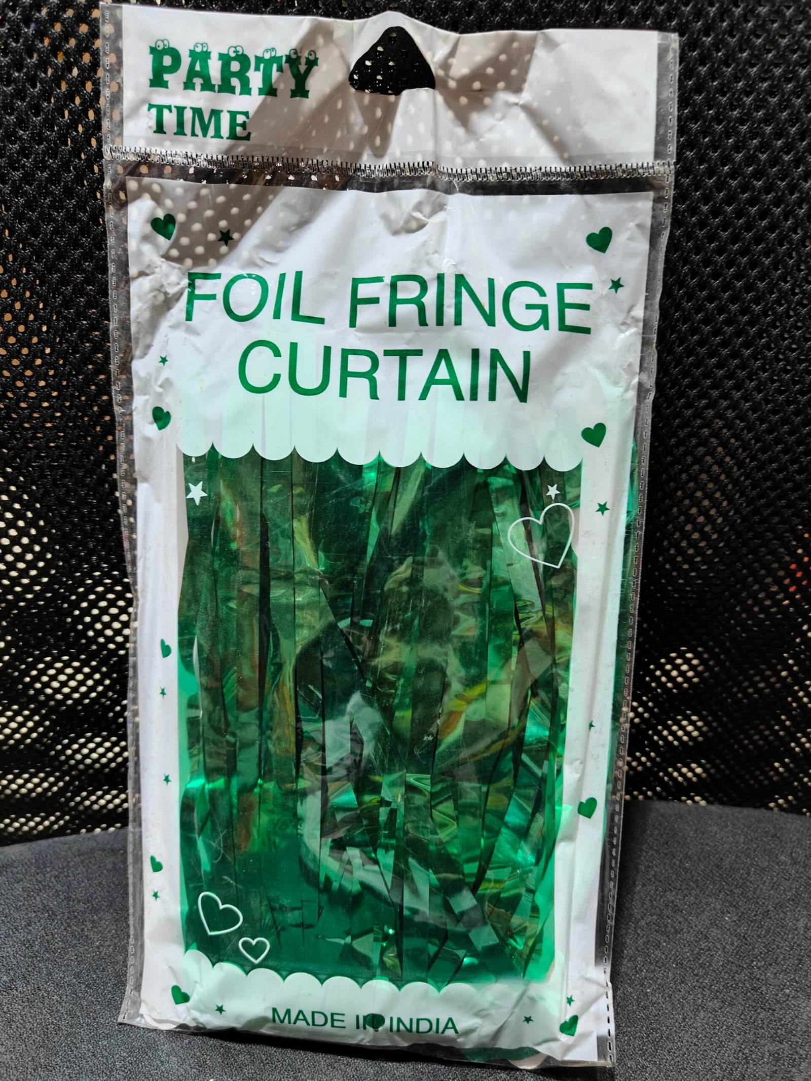 Green Party Foil Metallic Fringe Curtain