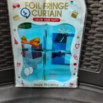 Generic Foil Square Fringe Curtain in sky blue