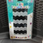 Black & White color Party Foil Zig Zag Curtain deisgn