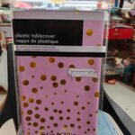 Disposable Plastic Tablecloth Plastic Table Cover Cloth for decoration pink in dots